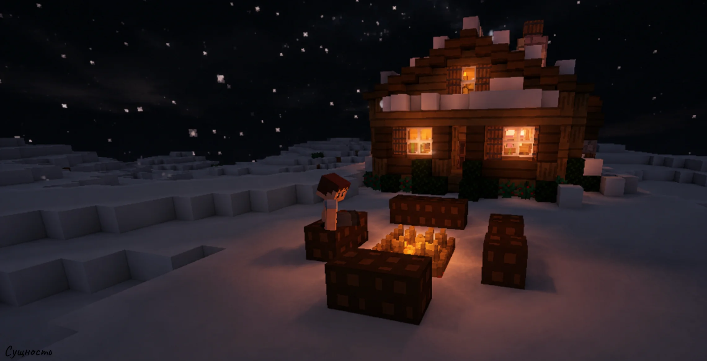 Winter/Cozy Cabin wallpaper I made!
