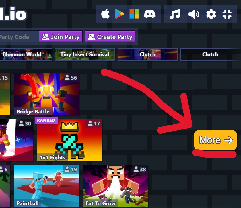 Bloxd pretending there's more games...