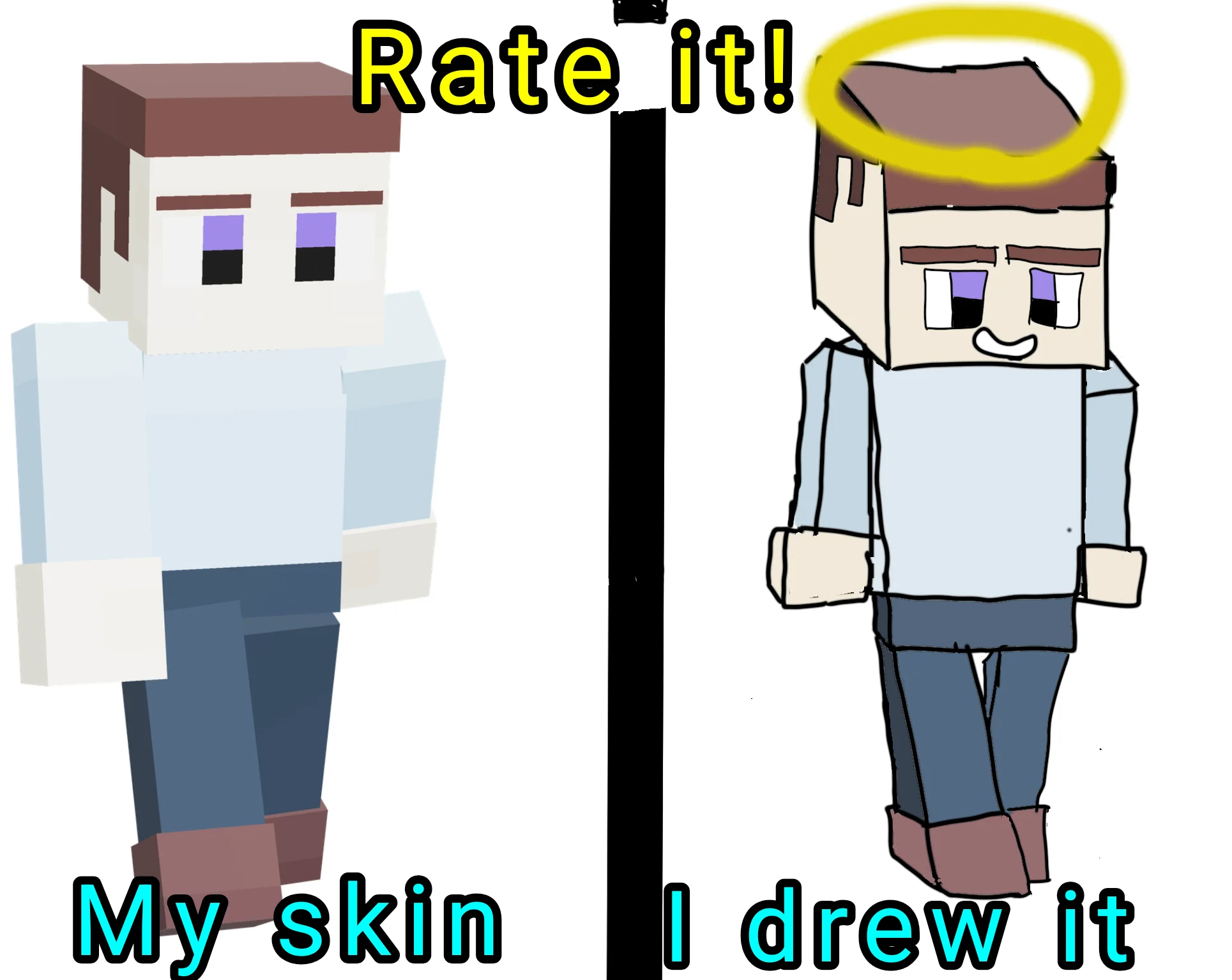 I drew it VS my skin